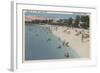 Colonial Beach, VA - Sunbathing & Swimming Scene-Lantern Press-Framed Art Print