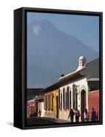 Colonial Buildings and Volcan De Agua, Antigua, Guatemala, Central America-Sergio Pitamitz-Framed Stretched Canvas