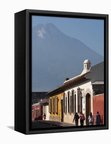 Colonial Buildings and Volcan De Agua, Antigua, Guatemala, Central America-Sergio Pitamitz-Framed Stretched Canvas