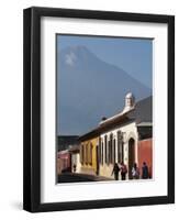 Colonial Buildings and Volcan De Agua, Antigua, Guatemala, Central America-Sergio Pitamitz-Framed Premium Photographic Print