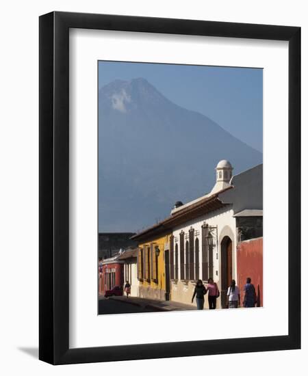 Colonial Buildings and Volcan De Agua, Antigua, Guatemala, Central America-Sergio Pitamitz-Framed Premium Photographic Print