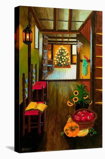 Colonial Christmas Tree-Bonnie B. Cook-Stretched Canvas