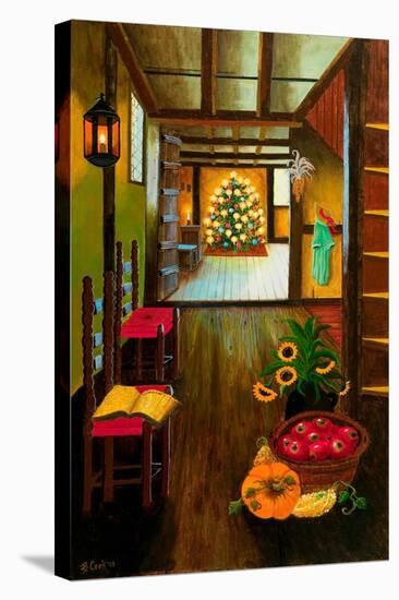 Colonial Christmas Tree-Bonnie B. Cook-Stretched Canvas