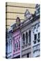 Colonial Era Architecture with Glass Office Building Behind-Stuart Black-Stretched Canvas