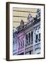 Colonial Era Architecture with Glass Office Building Behind-Stuart Black-Framed Photographic Print