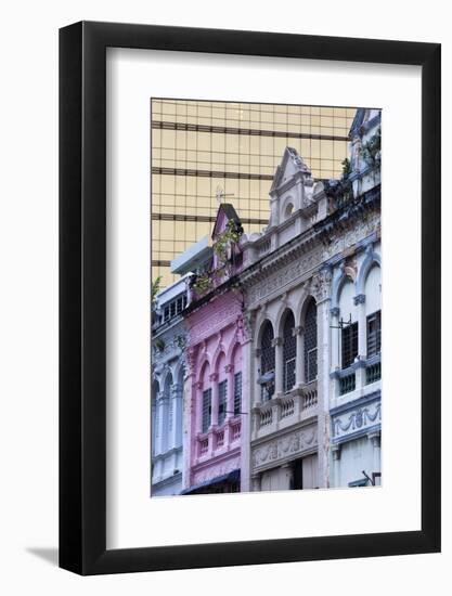 Colonial Era Architecture with Glass Office Building Behind-Stuart Black-Framed Photographic Print