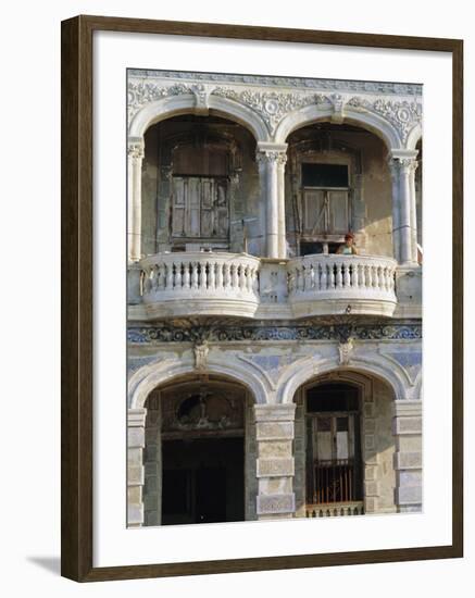 Colonial Facade, El Malecon, Havana, Cuba-J P De Manne-Framed Photographic Print
