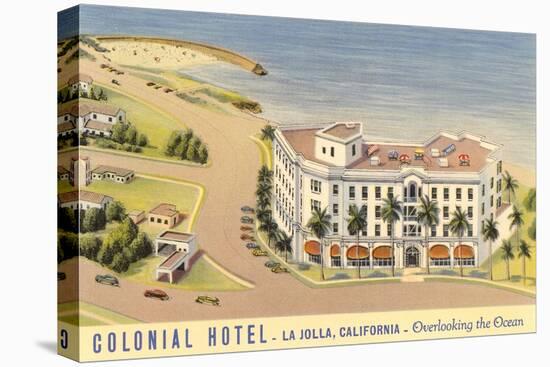 Colonial Hotel, La Jolla-null-Stretched Canvas