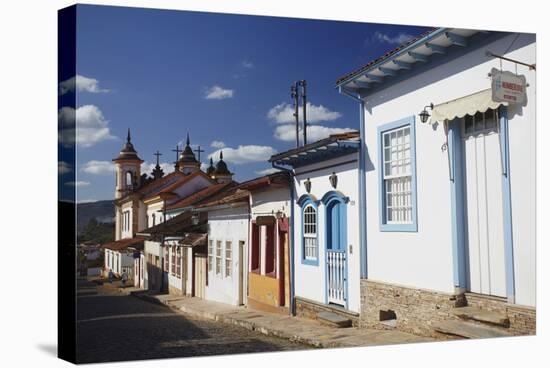 Colonial Houses and Nossa Senhora do Carmo Church, Mariana, Minas Gerais, Brazil, South America-Ian Trower-Stretched Canvas