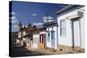 Colonial Houses and Nossa Senhora do Carmo Church, Mariana, Minas Gerais, Brazil, South America-Ian Trower-Stretched Canvas