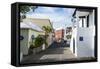 Colonial Houses in the UNESCO World Heritage Site, the Historic Town of St George, Bermuda-Michael Runkel-Framed Stretched Canvas