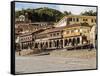 Colonial houses with balconies, Main Square, UNESCO World Heritage Site, Cusco, Peru, South America-Karol Kozlowski-Framed Stretched Canvas