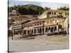 Colonial houses with balconies, Main Square, UNESCO World Heritage Site, Cusco, Peru, South America-Karol Kozlowski-Stretched Canvas