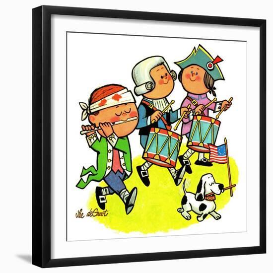 Colonial Marching Band - Jack & Jill-Lee de Groot-Framed Giclee Print