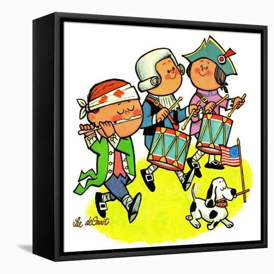 Colonial Marching Band - Jack & Jill-Lee de Groot-Framed Stretched Canvas