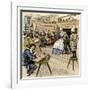 Colonial Schoolroom with a Child in a Dunce Cap-null-Framed Giclee Print