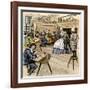 Colonial Schoolroom with a Child in a Dunce Cap-null-Framed Giclee Print