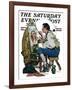 "Colonial Sign Painter" Saturday Evening Post Cover, February 6,1926-Norman Rockwell-Framed Giclee Print