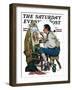 "Colonial Sign Painter" Saturday Evening Post Cover, February 6,1926-Norman Rockwell-Framed Giclee Print