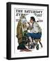 "Colonial Sign Painter" Saturday Evening Post Cover, February 6,1926-Norman Rockwell-Framed Giclee Print