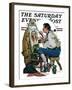 "Colonial Sign Painter" Saturday Evening Post Cover, February 6,1926-Norman Rockwell-Framed Giclee Print