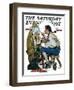 "Colonial Sign Painter" Saturday Evening Post Cover, February 6,1926-Norman Rockwell-Framed Giclee Print