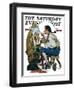 "Colonial Sign Painter" Saturday Evening Post Cover, February 6,1926-Norman Rockwell-Framed Giclee Print