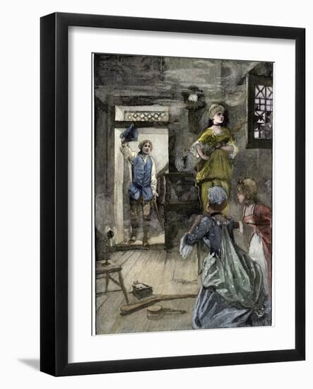 Colonial Women Defending Their Home, c.1775-null-Framed Giclee Print