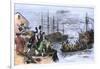 Colonials Destroy British Cargo of Tea in Boston Harbor, 1773, Known as the Boston Tea Party-null-Framed Giclee Print