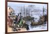 Colonials Destroy British Cargo of Tea in Boston Harbor, 1773, Known as the Boston Tea Party-null-Framed Giclee Print