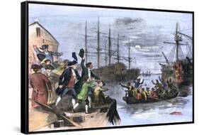 Colonials Destroy British Cargo of Tea in Boston Harbor, 1773, Known as the Boston Tea Party-null-Framed Stretched Canvas