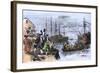 Colonials Destroy British Cargo of Tea in Boston Harbor, 1773, Known as the Boston Tea Party-null-Framed Giclee Print