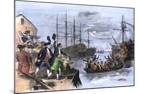 Colonials Destroy British Cargo of Tea in Boston Harbor, 1773, Known as the Boston Tea Party-null-Mounted Giclee Print
