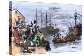 Colonials Destroy British Cargo of Tea in Boston Harbor, 1773, Known as the Boston Tea Party-null-Stretched Canvas