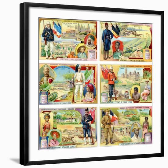 Colonies of the European Powers - France, Belgium, Italy, England, Holland and Germany, 1910-null-Framed Giclee Print