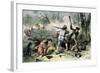 Colonists' Conflict with Native Americans on the Georgia and Carolina Frontier, c.1700-null-Framed Giclee Print