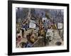 Colonists Throwing Boxes of Tea Overboard During the Boston Tea Party, 1773-null-Framed Giclee Print