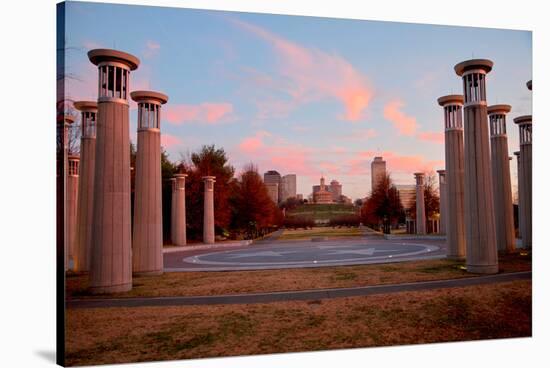 Colonnade in a park, 95 Bell Carillons, Bicentennial Mall State Park, Nashville, Davidson County...-null-Stretched Canvas