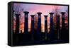 Colonnade in a park at sunset, 95 Bell Carillons, Bicentennial Mall State Park, Nashville, David...-null-Framed Stretched Canvas