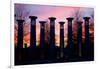 Colonnade in a park at sunset, 95 Bell Carillons, Bicentennial Mall State Park, Nashville, David...-null-Framed Photographic Print