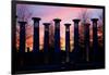 Colonnade in a park at sunset, 95 Bell Carillons, Bicentennial Mall State Park, Nashville, David...-null-Framed Photographic Print