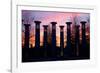 Colonnade in a park at sunset, 95 Bell Carillons, Bicentennial Mall State Park, Nashville, David...-null-Framed Photographic Print