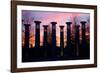 Colonnade in a park at sunset, 95 Bell Carillons, Bicentennial Mall State Park, Nashville, David...-null-Framed Photographic Print