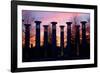 Colonnade in a park at sunset, 95 Bell Carillons, Bicentennial Mall State Park, Nashville, David...-null-Framed Photographic Print