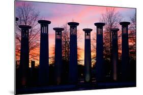 Colonnade in a park at sunset, 95 Bell Carillons, Bicentennial Mall State Park, Nashville, David...-null-Mounted Photographic Print