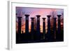 Colonnade in a park at sunset, 95 Bell Carillons, Bicentennial Mall State Park, Nashville, David...-null-Framed Photographic Print