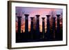 Colonnade in a park at sunset, 95 Bell Carillons, Bicentennial Mall State Park, Nashville, David...-null-Framed Photographic Print