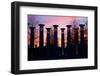 Colonnade in a park at sunset, 95 Bell Carillons, Bicentennial Mall State Park, Nashville, David...-null-Framed Photographic Print