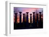 Colonnade in a park at sunset, 95 Bell Carillons, Bicentennial Mall State Park, Nashville, David...-null-Framed Photographic Print