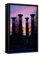 Colonnade in a park at sunset, 95 Bell Carillons, Bicentennial Mall State Park, Nashville, David...-null-Framed Stretched Canvas